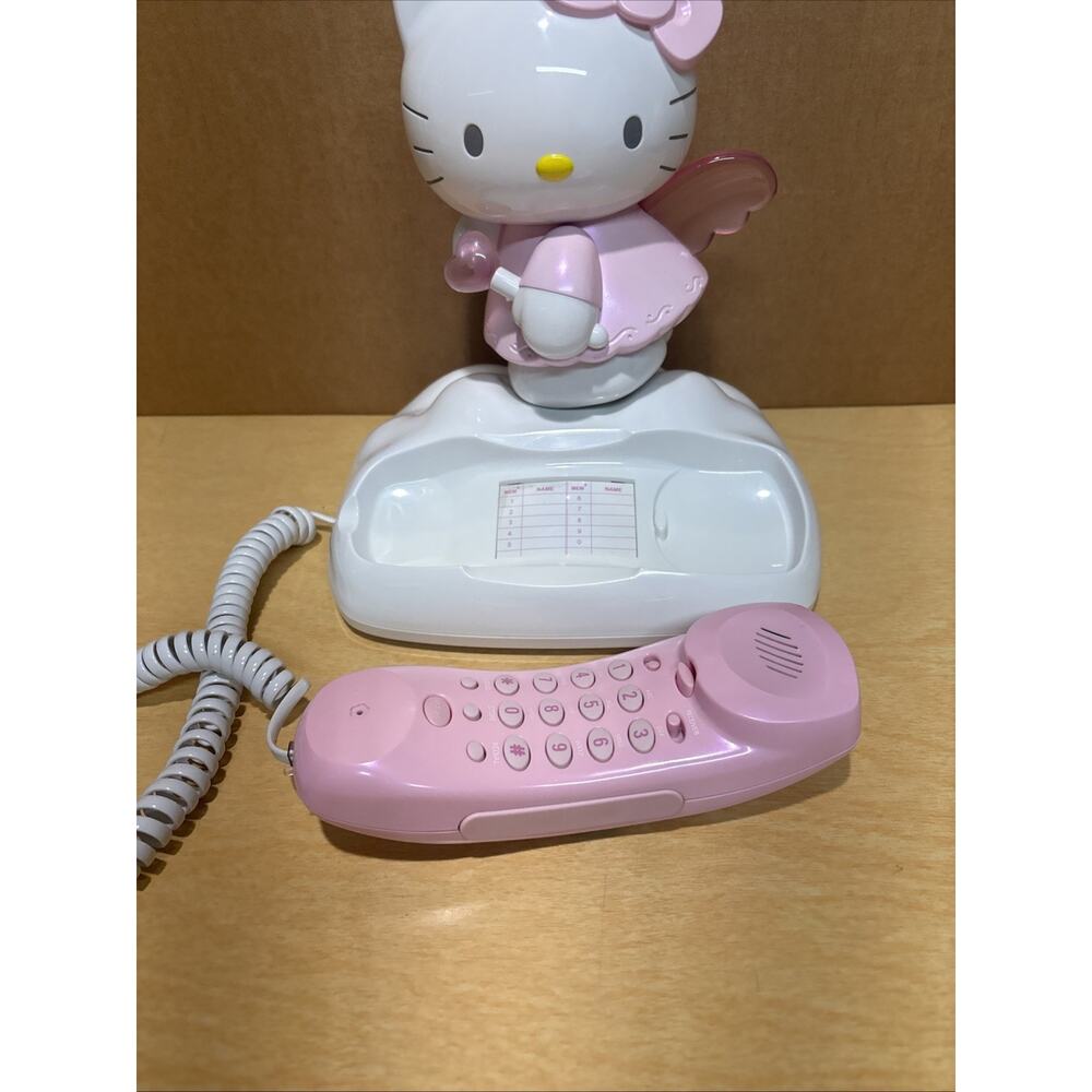 HELLO KITTY ANGEL HK210 Telephone Pink Landline Phone w/ Caller ID Vintage 2002 - Picture 3 of 7
